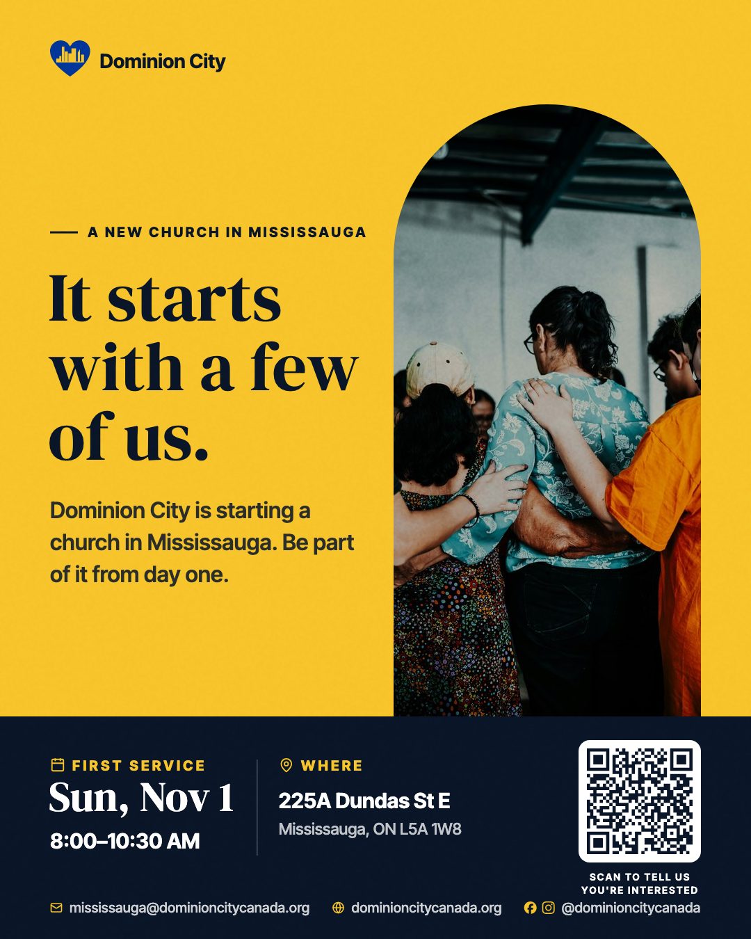 It starts with a few of us: Dominion City is starting a church in Mississauga